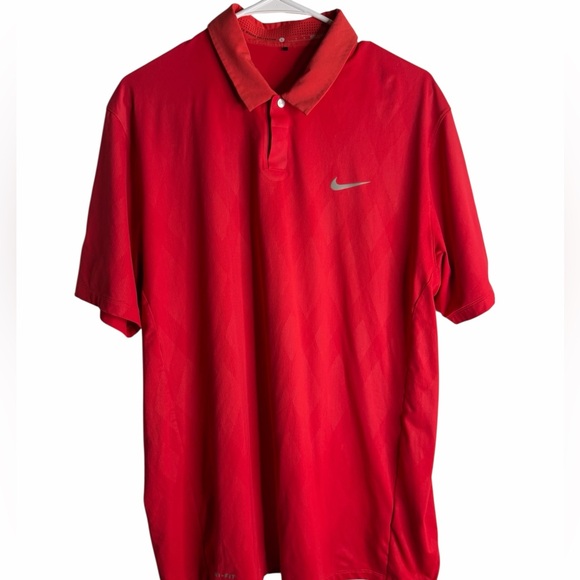 Nike Tiger Woods Collection Dri-Fit Polo Shirt Red Men’s Large Golf - Picture 2 of 6